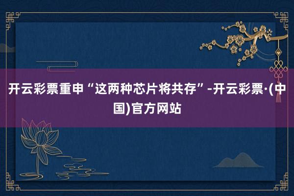 开云彩票重申“这两种芯片将共存”-开云彩票·(中国)官方网站