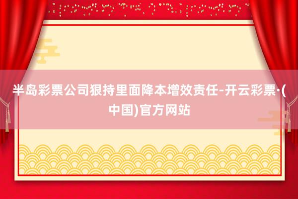 半岛彩票公司狠持里面降本增效责任-开云彩票·(中国)官方网站