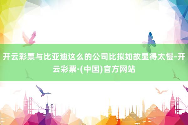 开云彩票与比亚迪这么的公司比拟如故显得太慢-开云彩票·(中国)官方网站