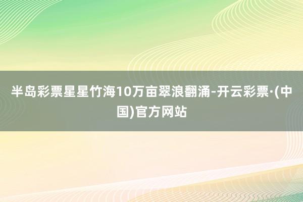 半岛彩票星星竹海10万亩翠浪翻涌-开云彩票·(中国)官方网站