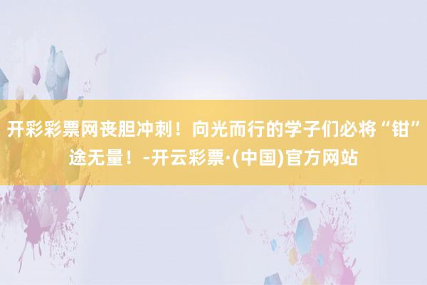 开彩彩票网丧胆冲刺！向光而行的学子们必将“钳”途无量！-开云彩票·(中国)官方网站