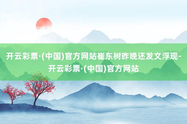 开云彩票·(中国)官方网站崔东树昨晚还发文浮现-开云彩票·(中国)官方网站