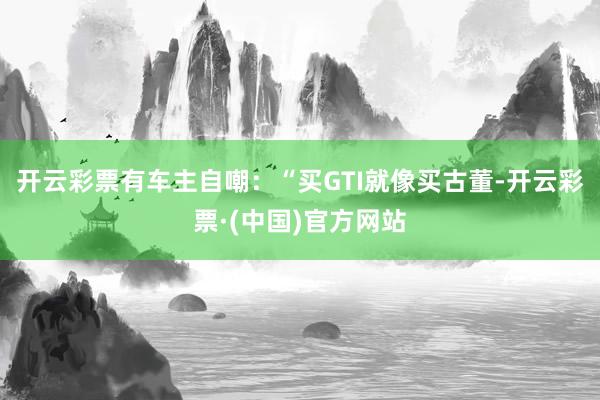 开云彩票有车主自嘲：“买GTI就像买古董-开云彩票·(中国)官方网站