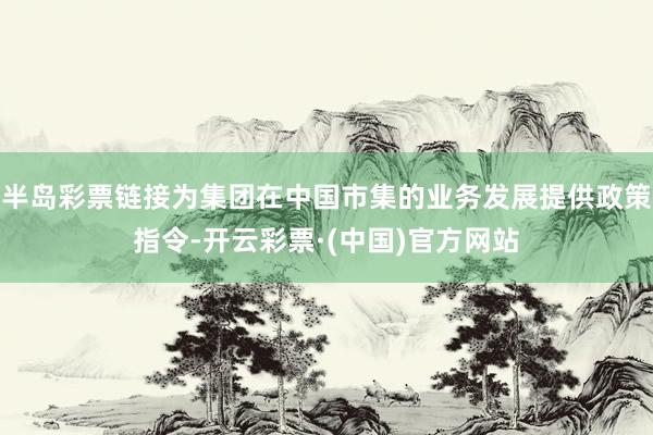 半岛彩票链接为集团在中国市集的业务发展提供政策指令-开云彩票·(中国)官方网站