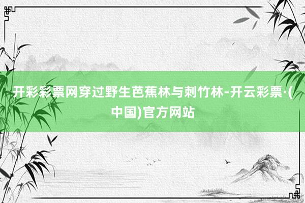 开彩彩票网穿过野生芭蕉林与刺竹林-开云彩票·(中国)官方网站
