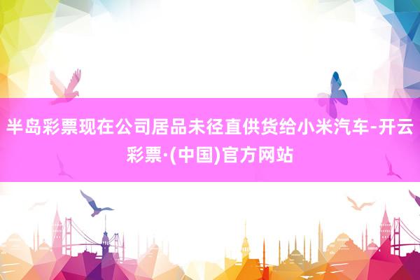 半岛彩票现在公司居品未径直供货给小米汽车-开云彩票·(中国)官方网站
